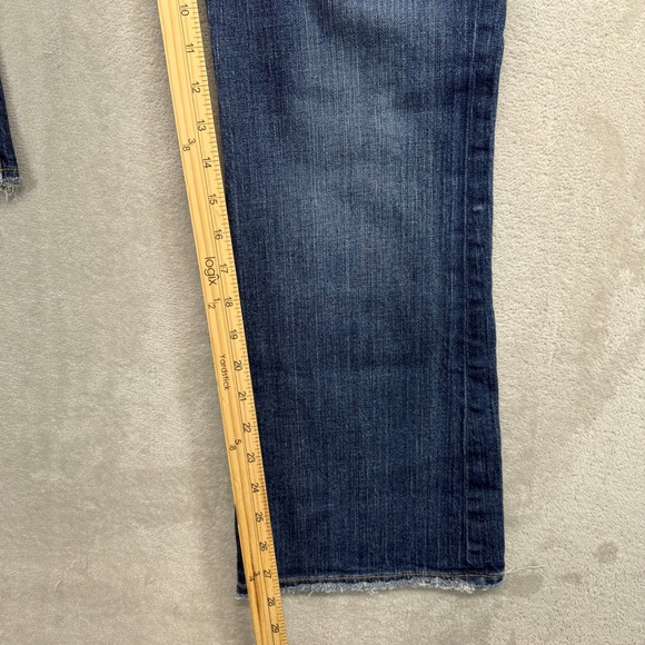 Vintage GAP Jeans Women's 10 Ankle Curvy Low Rise Flared Med Wash Distressed Hem - Picture 9 of 13